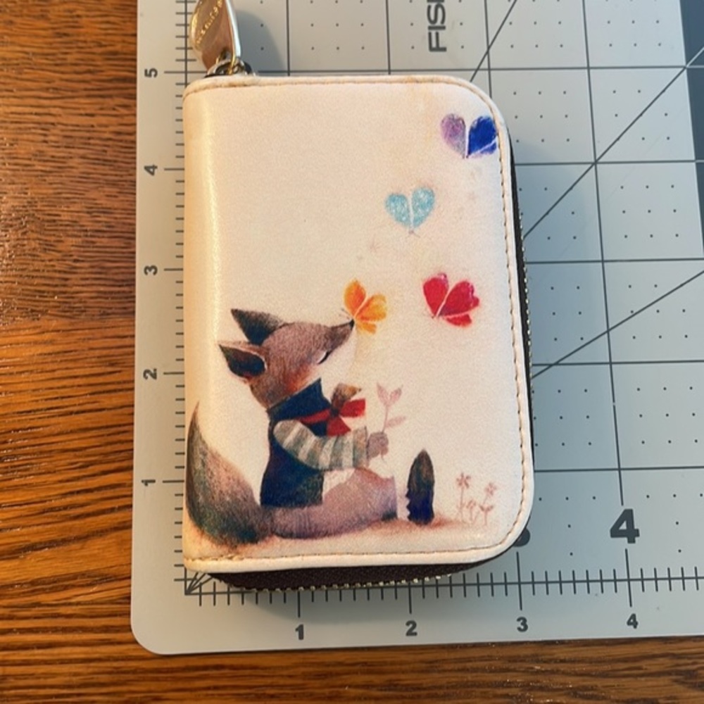 Aphison card wallet with fox motif